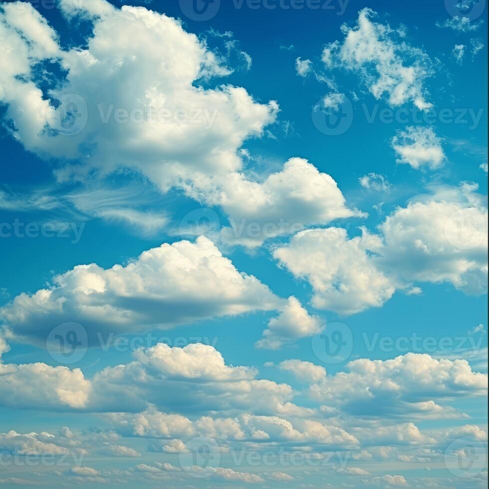 AI generated Beautiful Clouds Flutter in Blue Sky photo