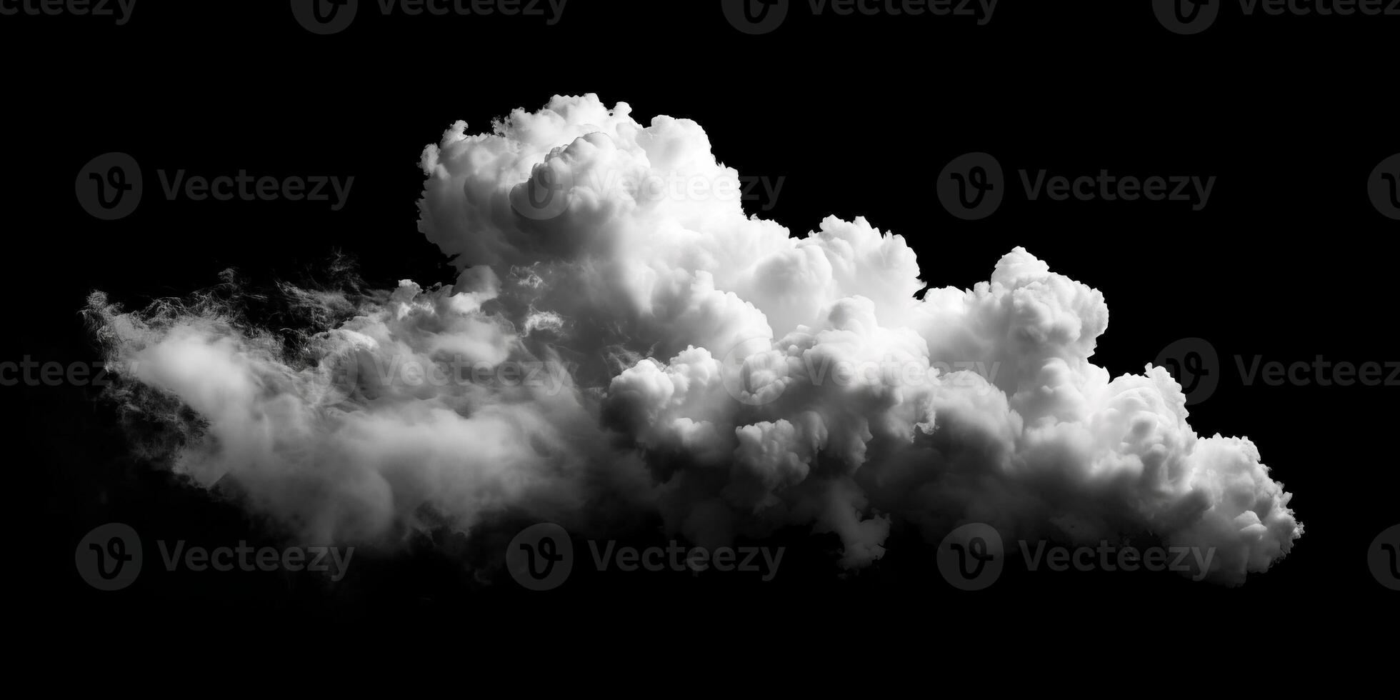 AI generated Smoke Cloud Isolated on Black Background photo