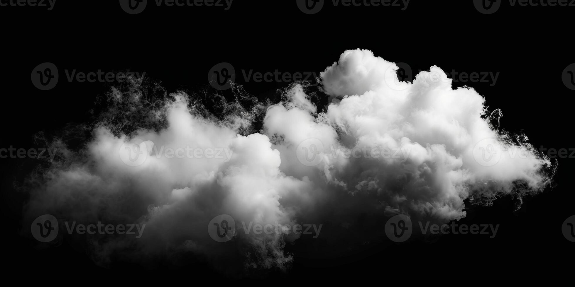 AI generated Smoke Cloud Isolated on Black Background photo