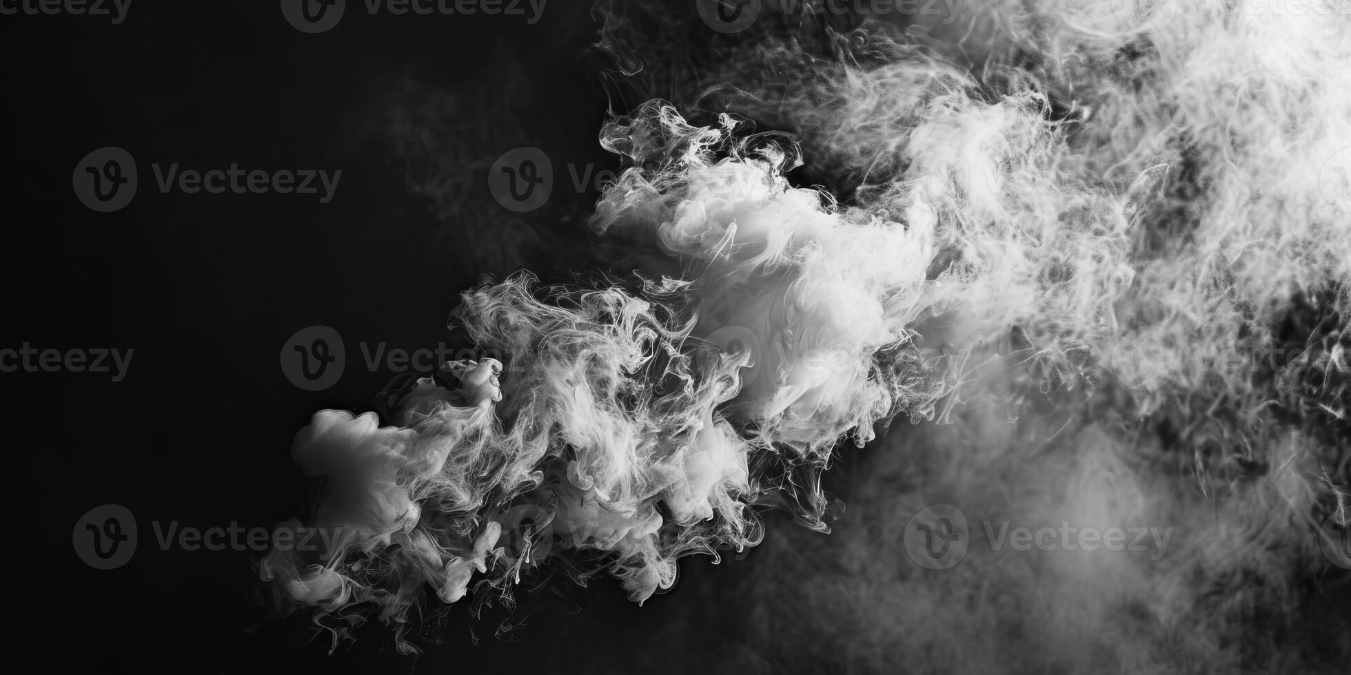 AI generated Smoke Cloud Isolated on Black Background photo