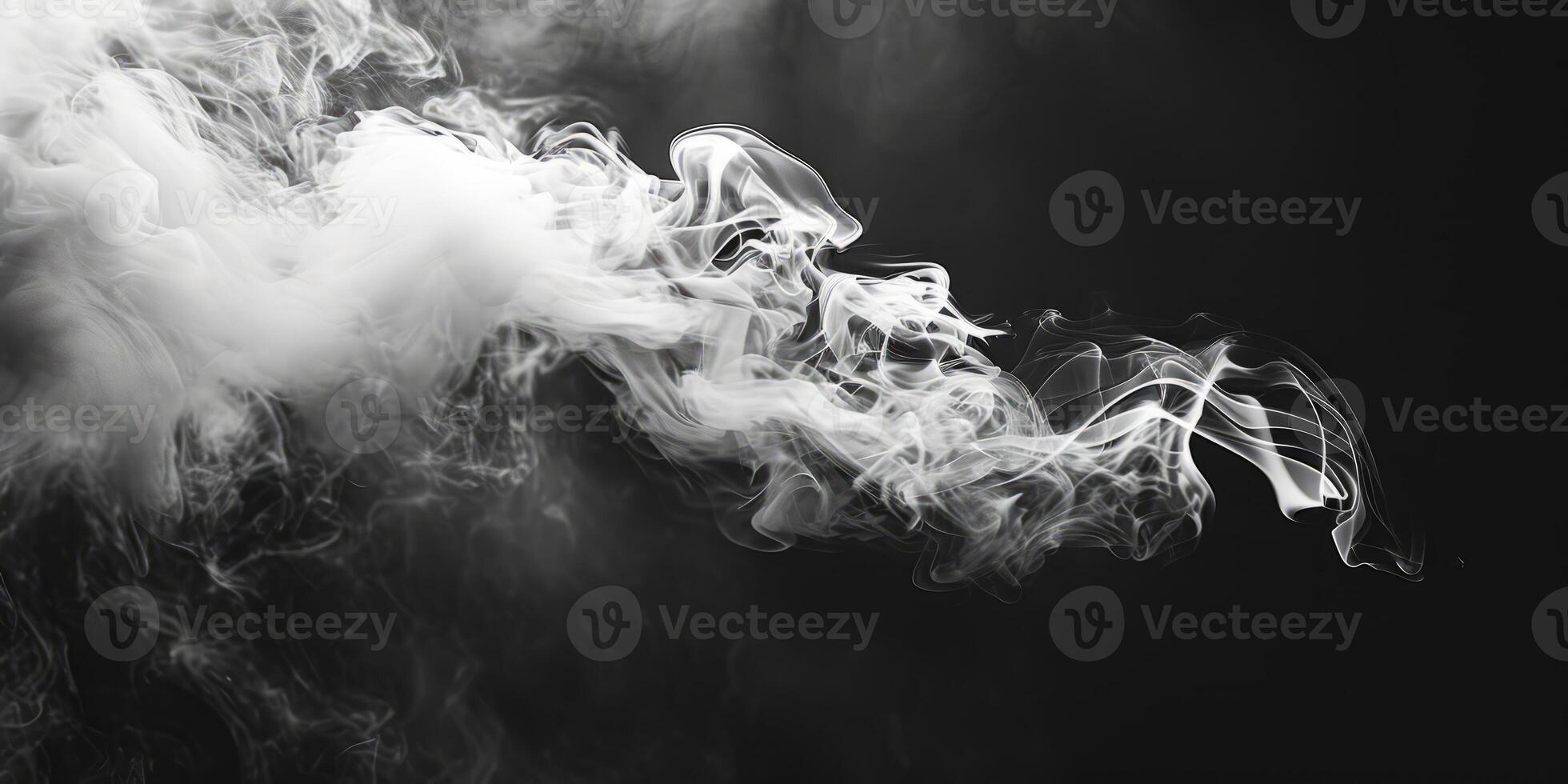 AI generated Smoke Cloud Isolated on Black Background photo