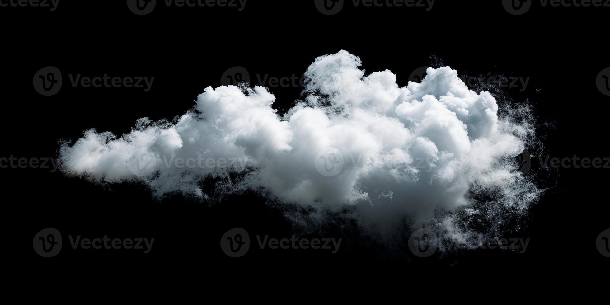 AI generated Smoke Cloud Isolated on Black Background photo