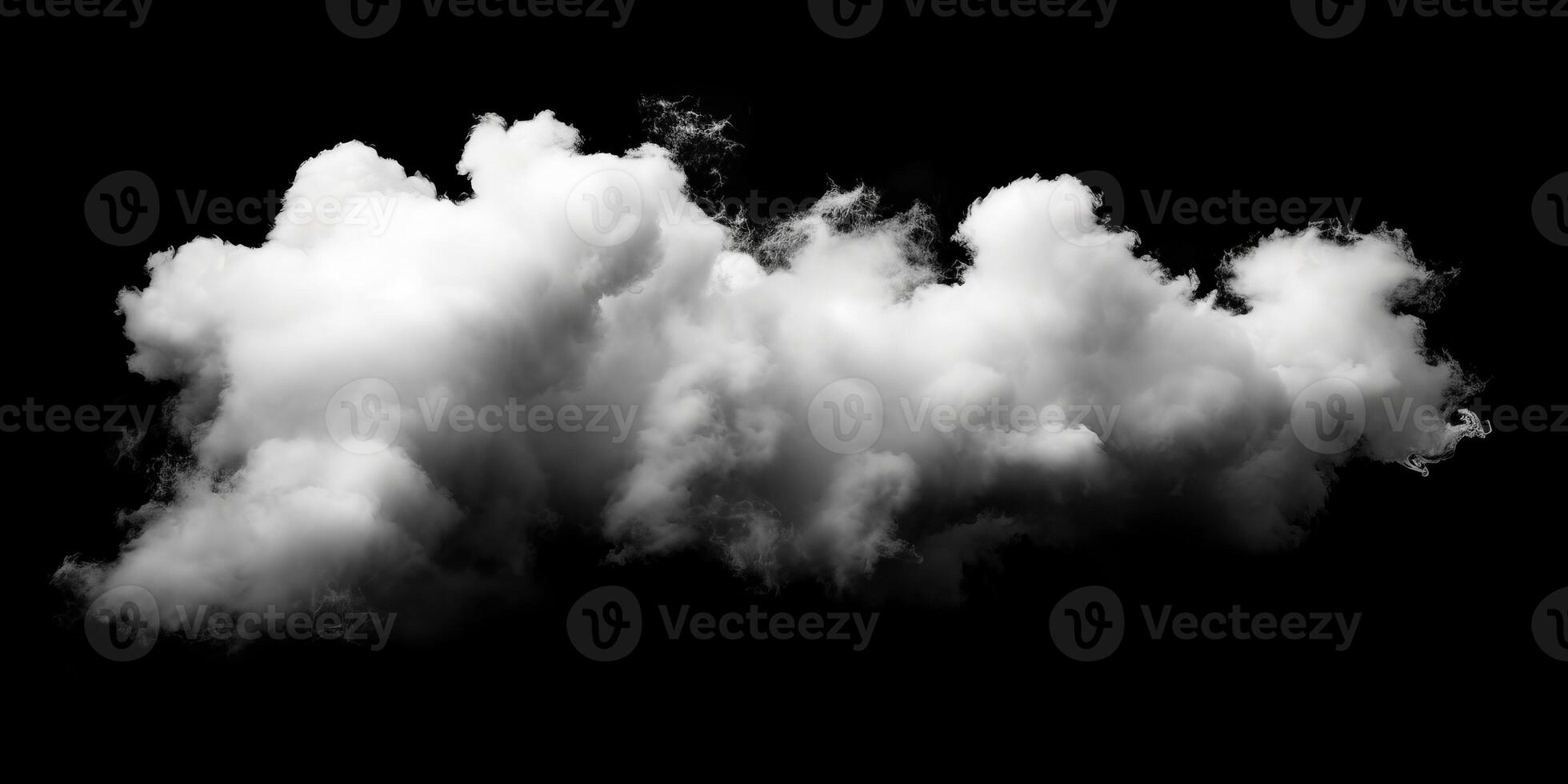 AI generated Smoke Cloud Isolated on Black Background photo