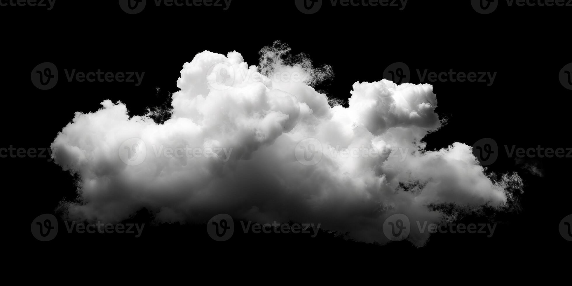 AI generated Smoke Cloud Isolated on Black Background photo