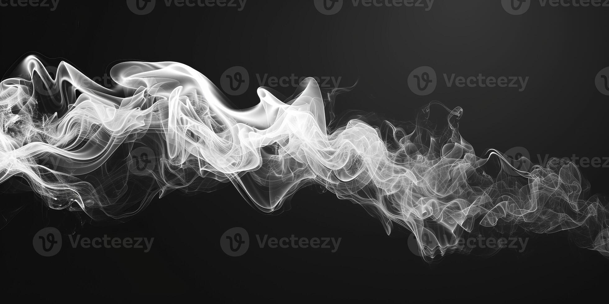 AI generated Smoke Cloud Isolated on Black Background photo