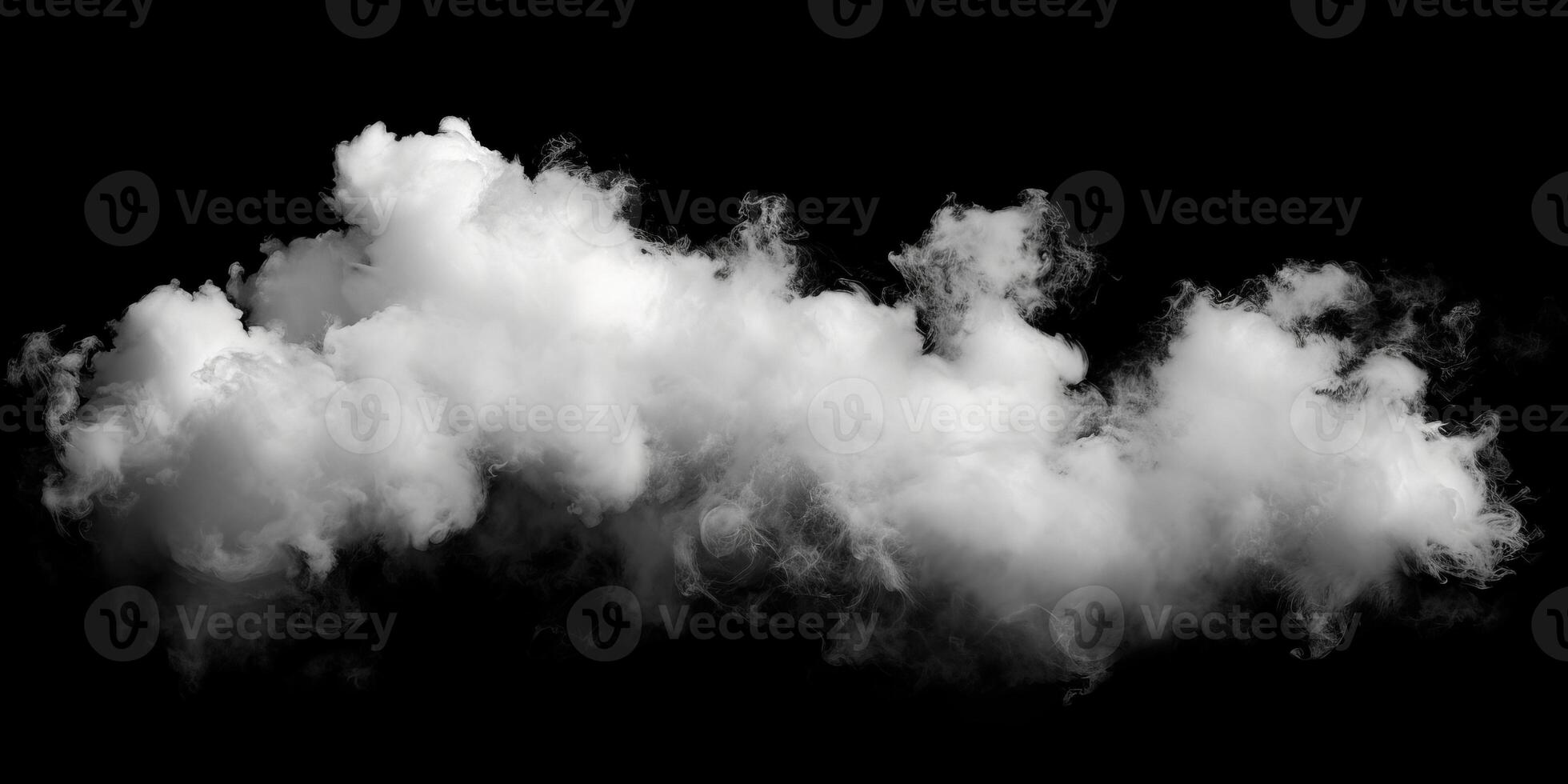 AI generated Smoke Cloud Isolated on Black Background photo