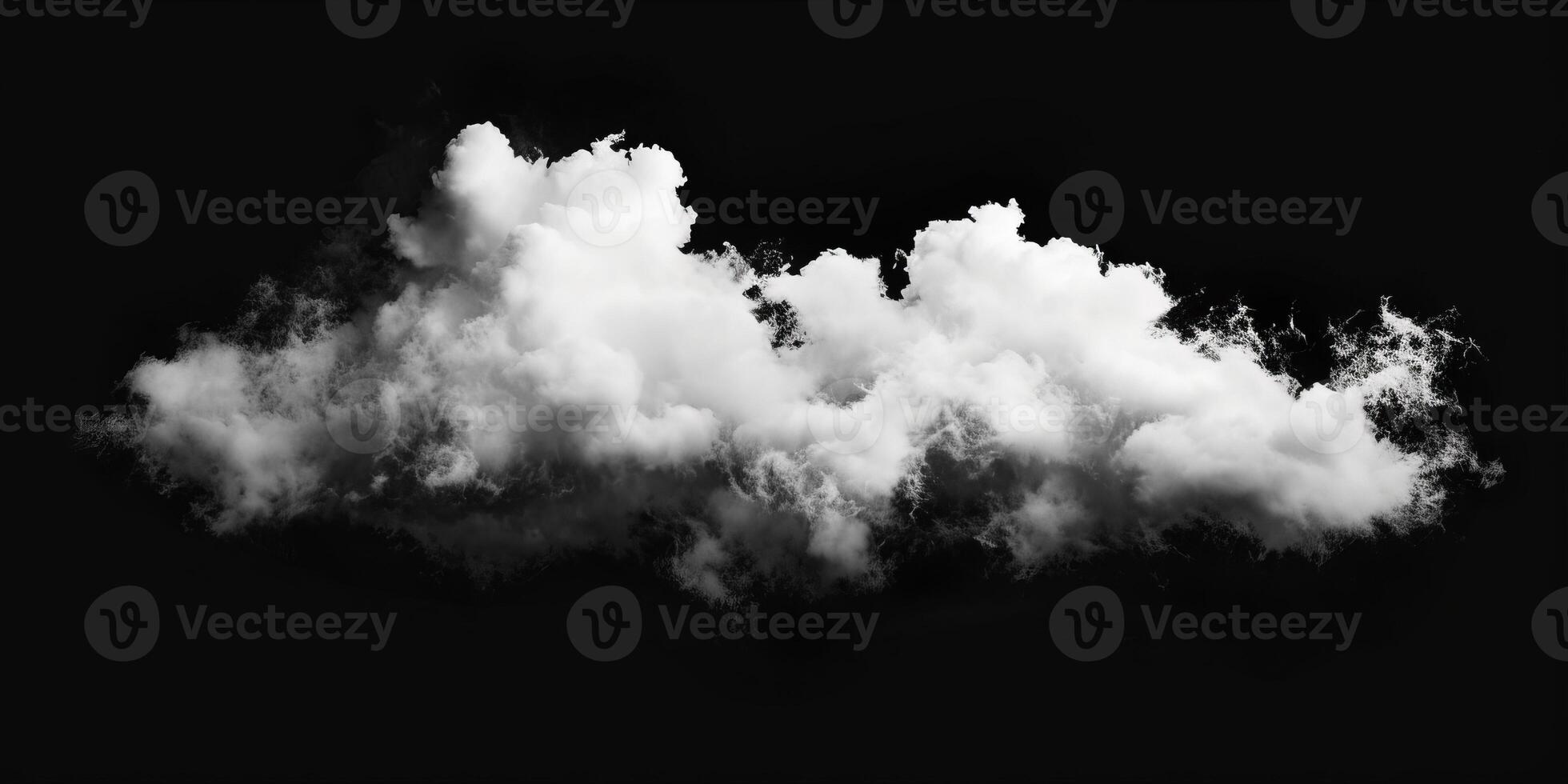 AI generated Smoke Cloud Isolated on Black Background photo