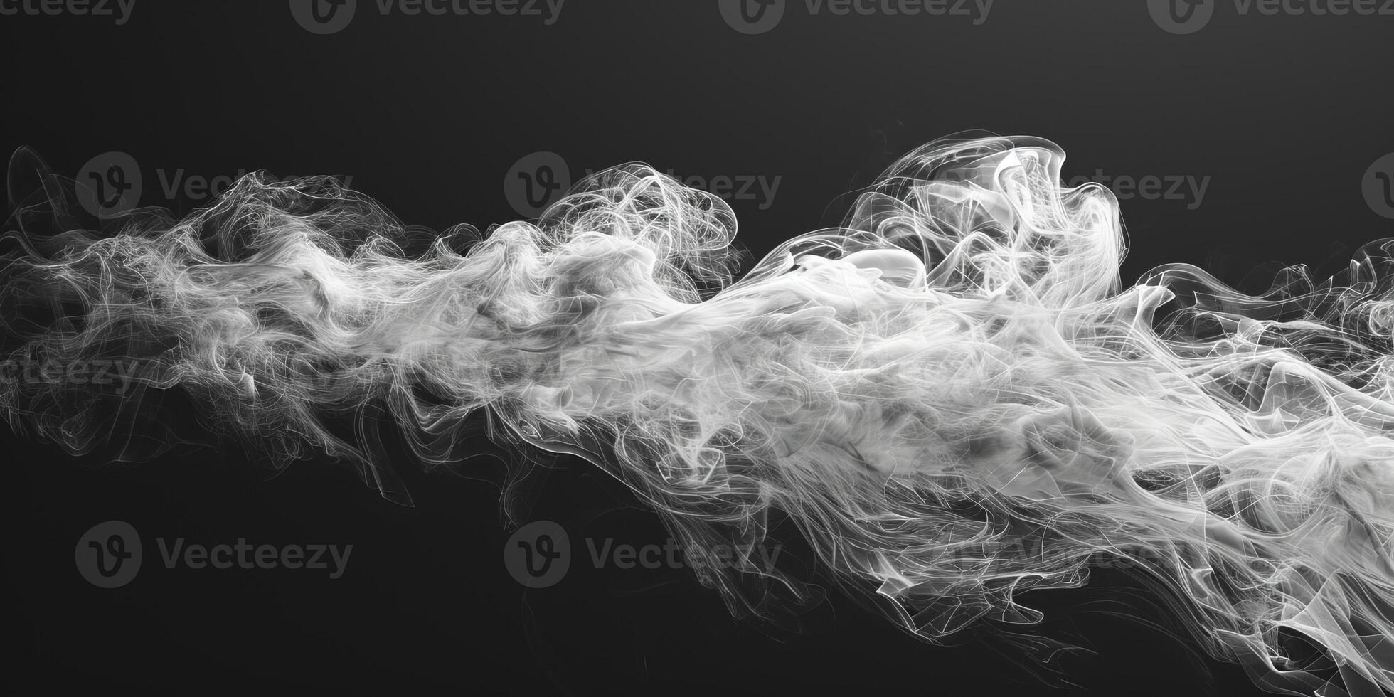 AI generated Smoke Cloud Isolated on Black Background photo