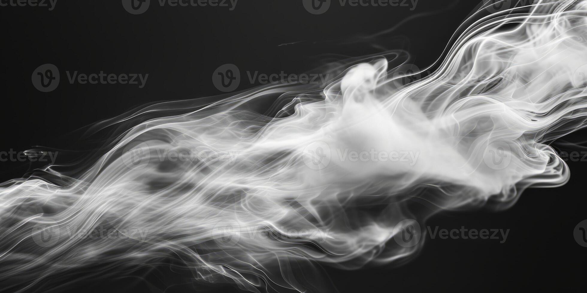 AI generated Smoke Cloud Isolated on Black Background photo