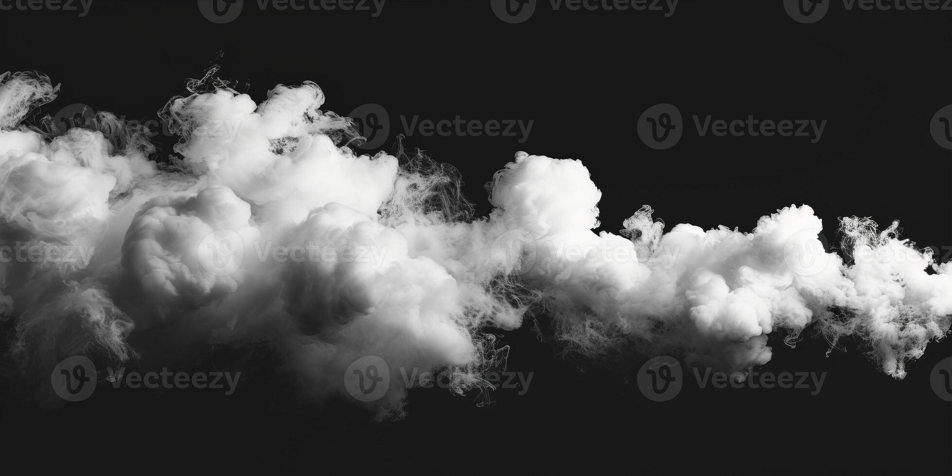 AI generated Smoke Cloud Isolated on Black Background photo