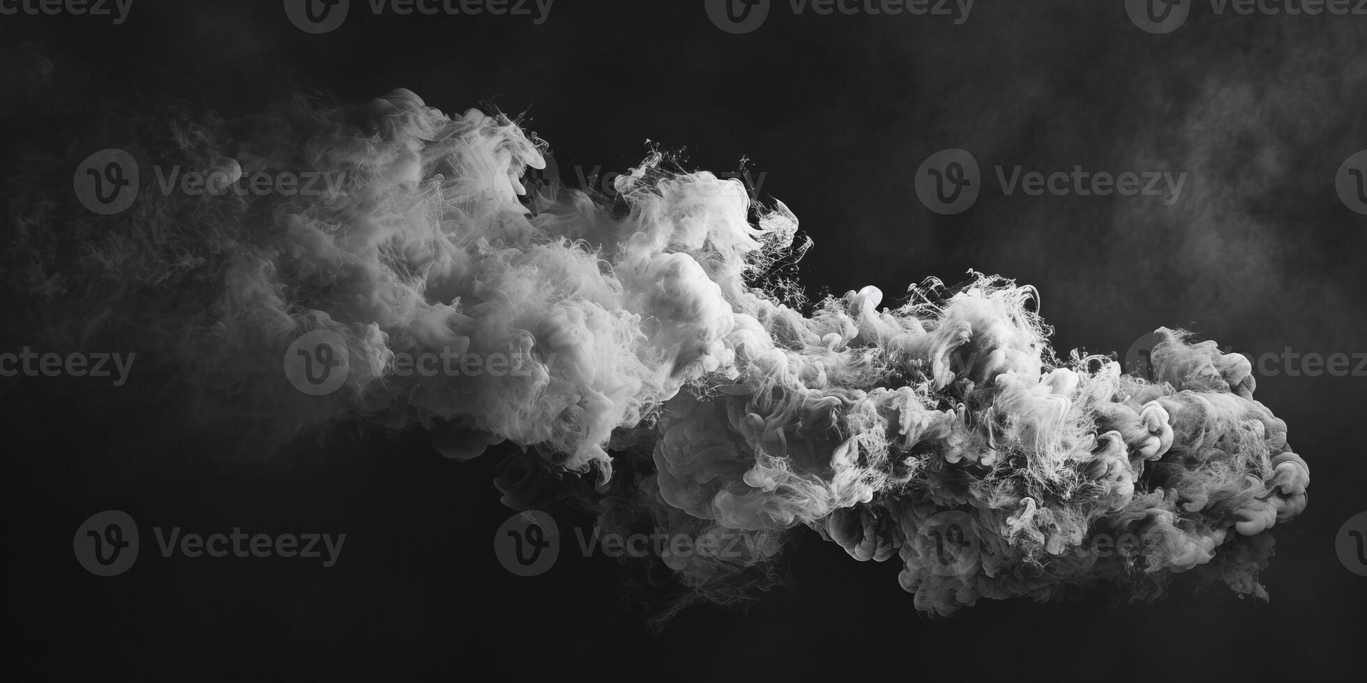 AI generated Smoke Cloud Isolated on Black Background photo