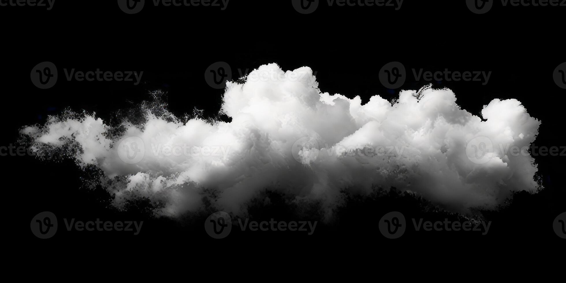 AI generated Smoke Cloud Isolated on Black Background photo