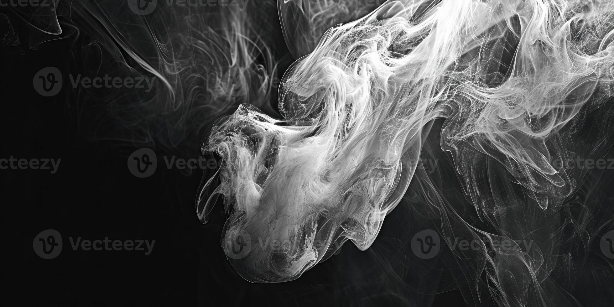 AI generated Smoke Cloud Isolated on Black Background photo