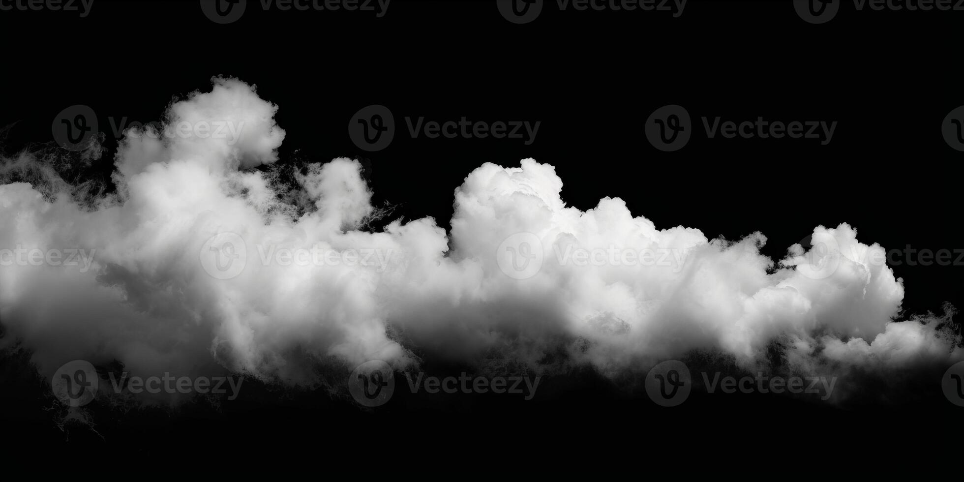 AI generated Smoke Cloud Isolated on Black Background photo