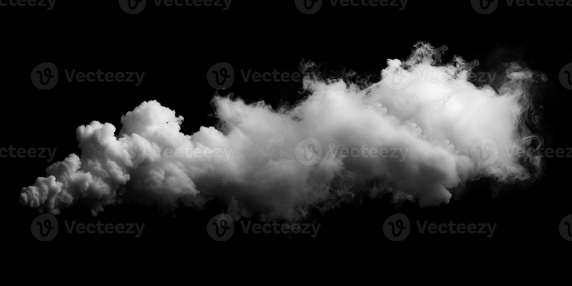 AI generated Smoke Cloud Isolated on Black Background photo