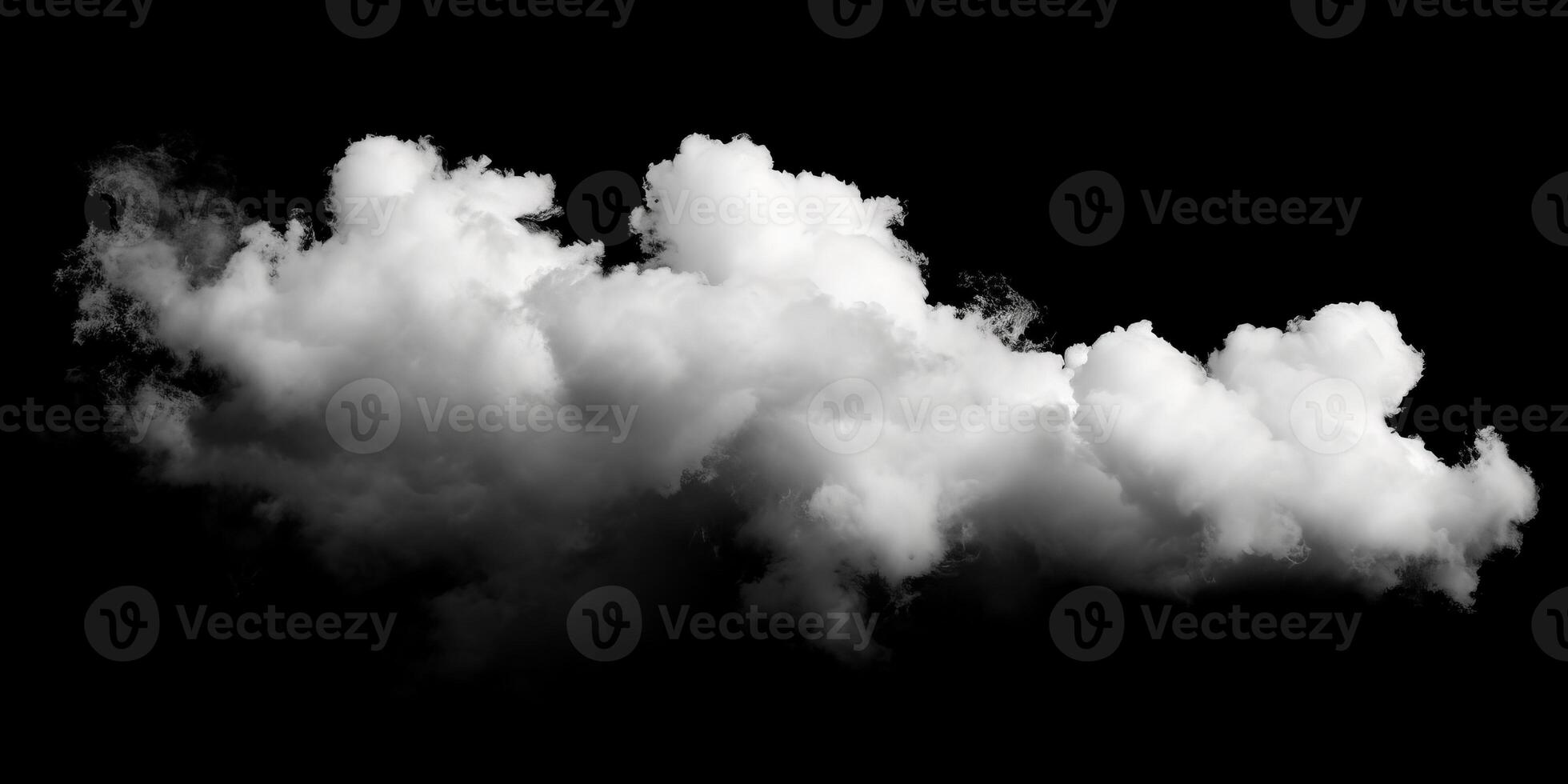 AI generated Smoke Cloud Isolated on Black Background photo