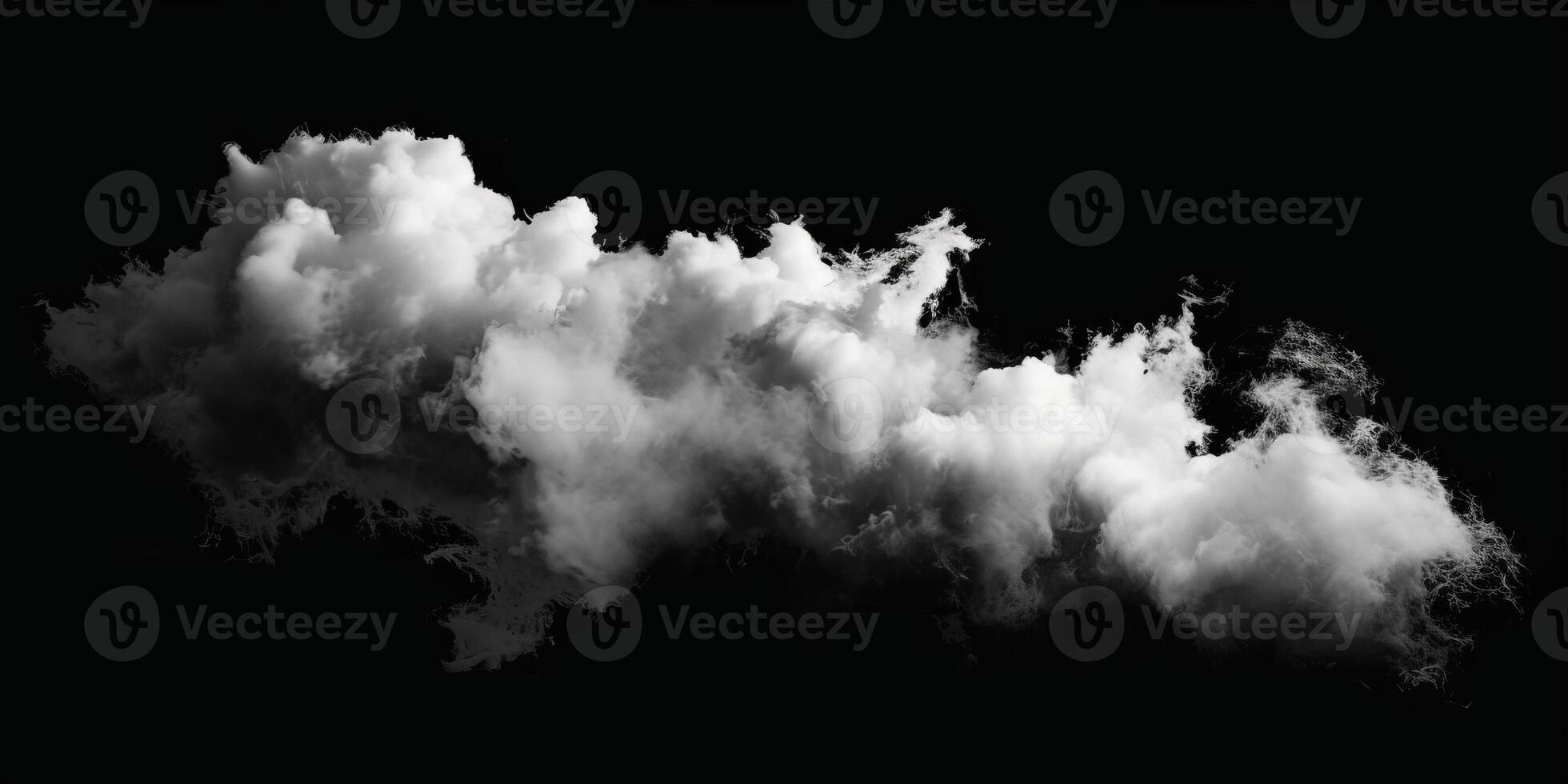 AI generated Smoke Cloud Isolated on Black Background photo