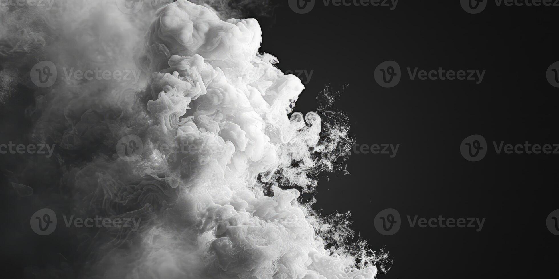 AI generated Smoke Cloud Isolated on Black Background photo