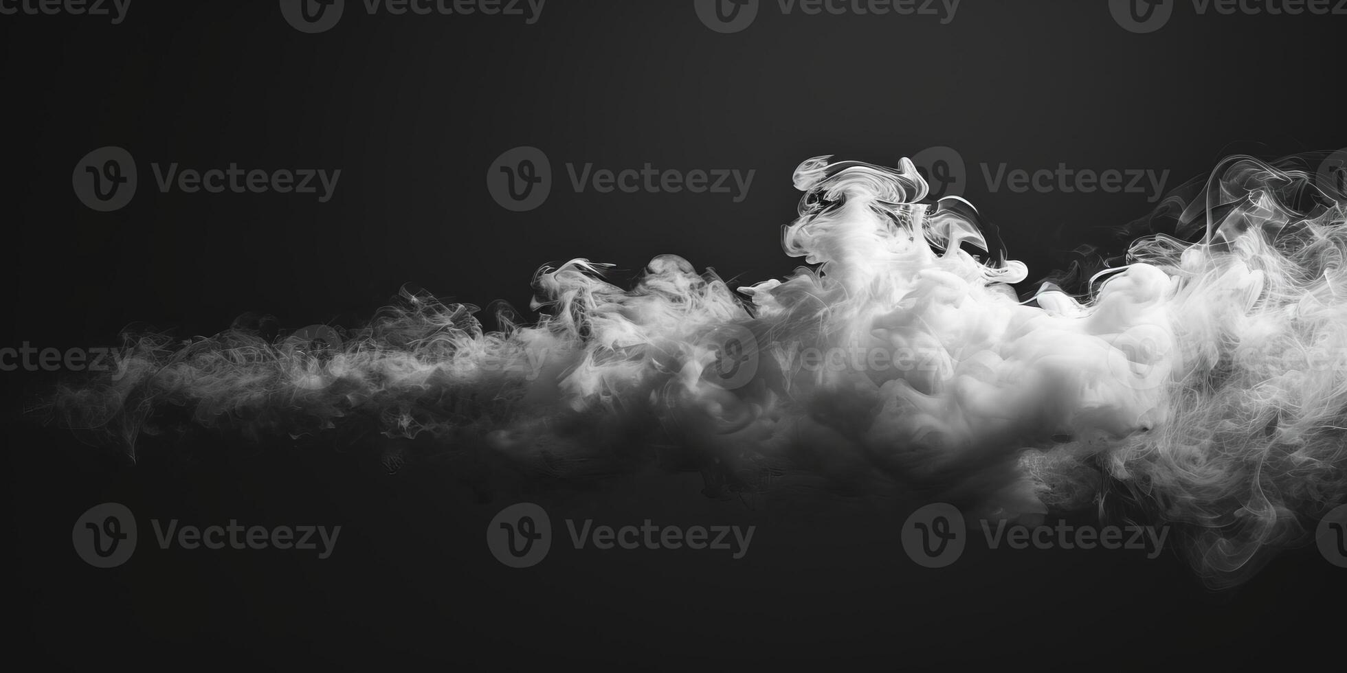 AI generated Smoke Cloud Isolated on Black Background photo