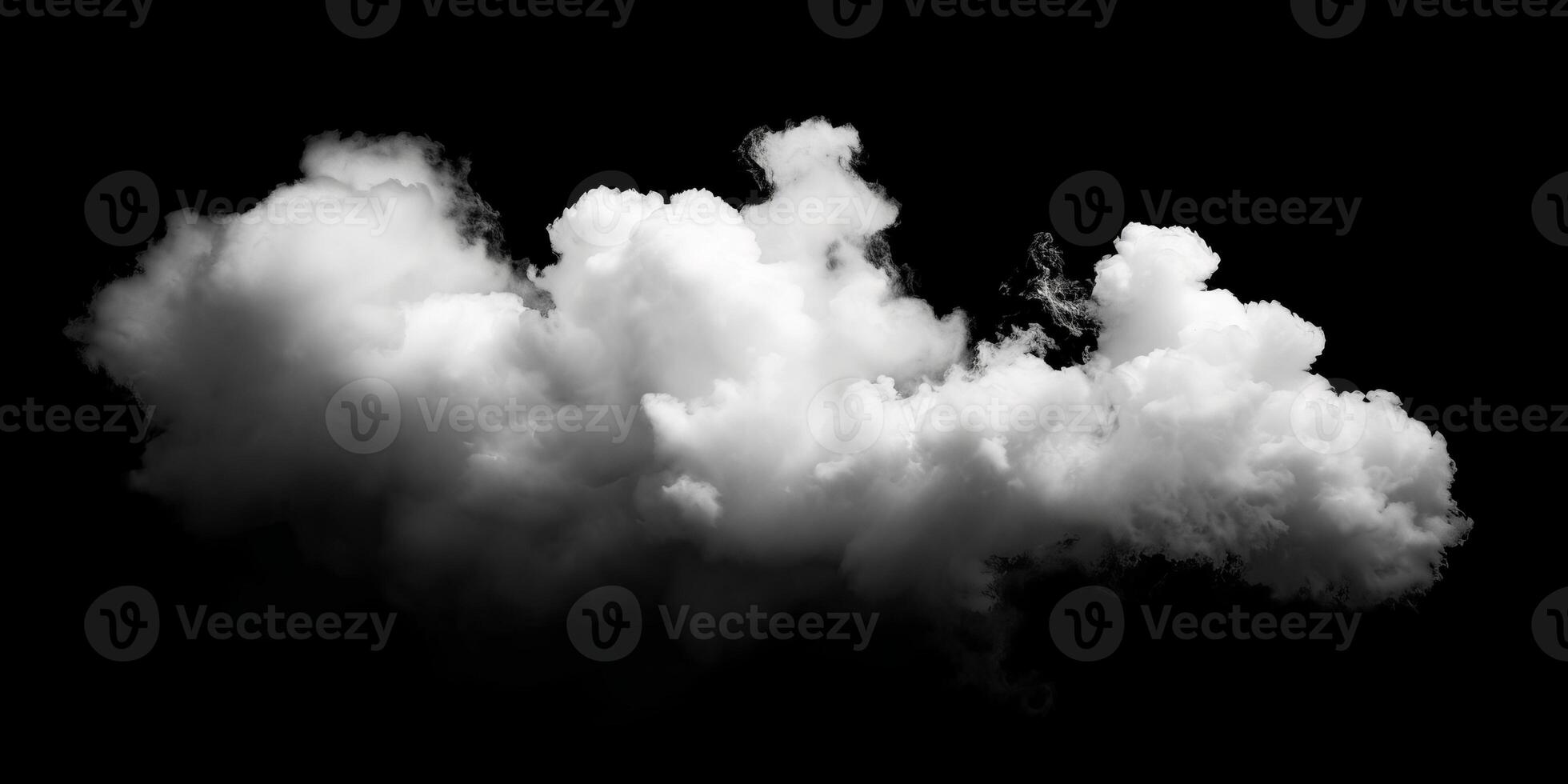 AI generated Smoke Cloud Isolated on Black Background photo