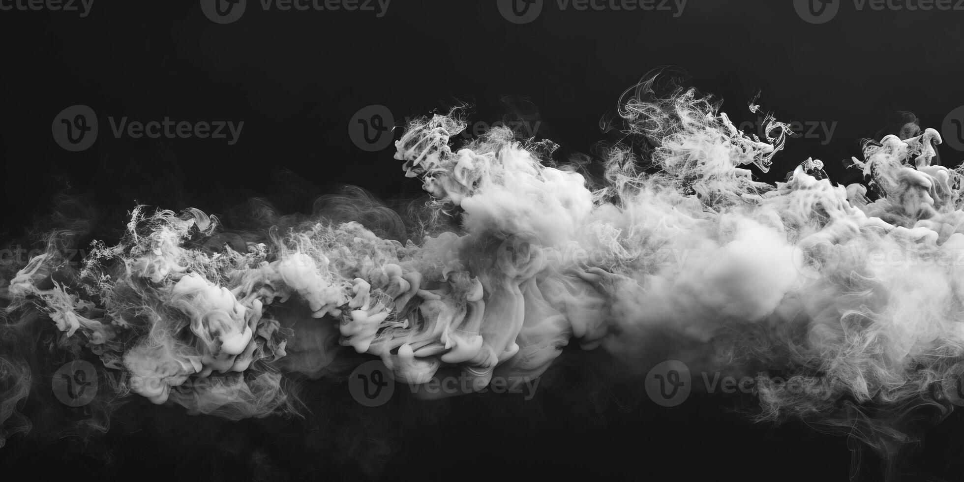 AI generated Smoke Cloud Isolated on Black Background photo