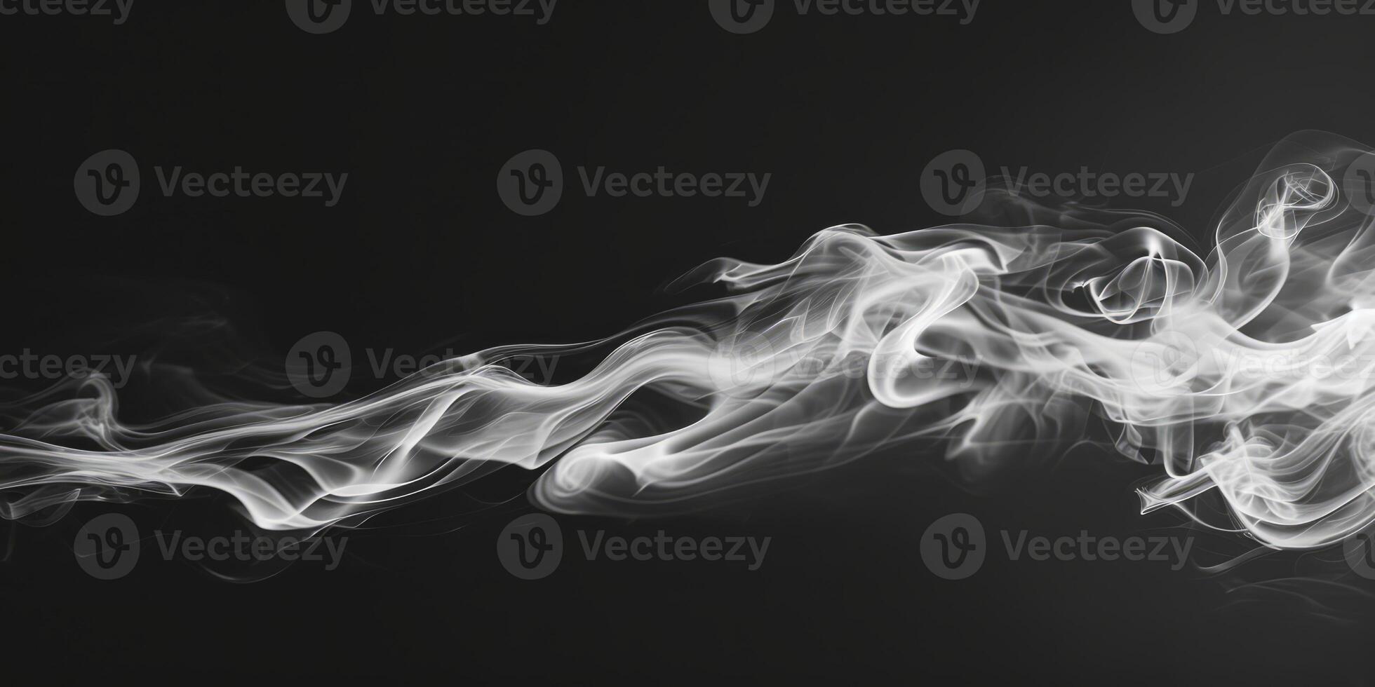 AI generated Smoke Cloud Isolated on Black Background photo