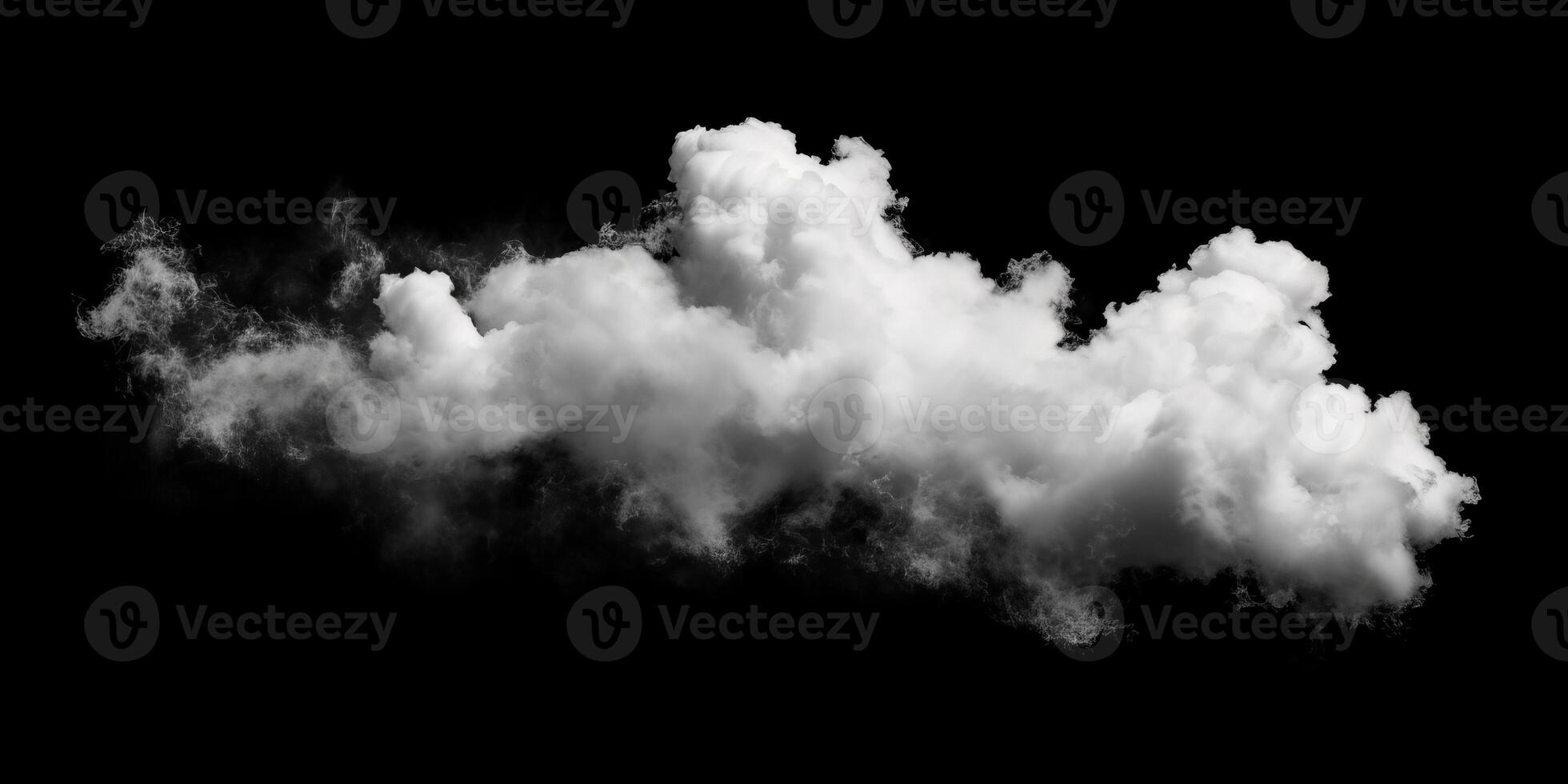 AI generated Smoke Cloud Isolated on Black Background photo