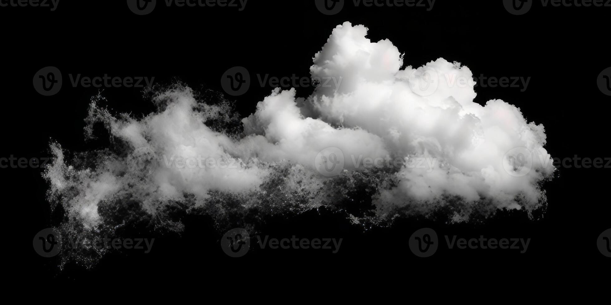 AI generated Smoke Cloud Isolated on Black Background photo