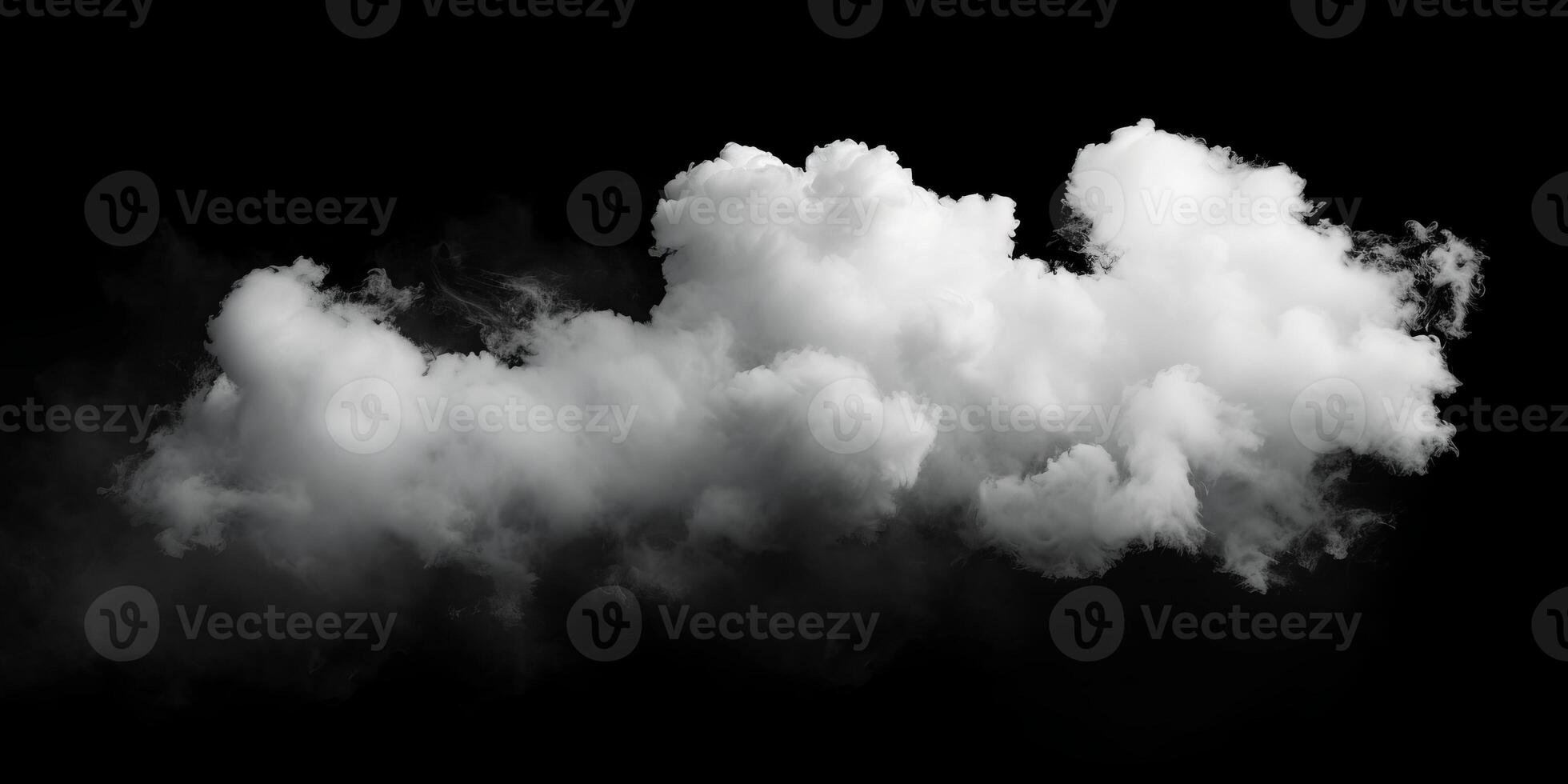 AI generated Smoke Cloud Isolated on Black Background photo