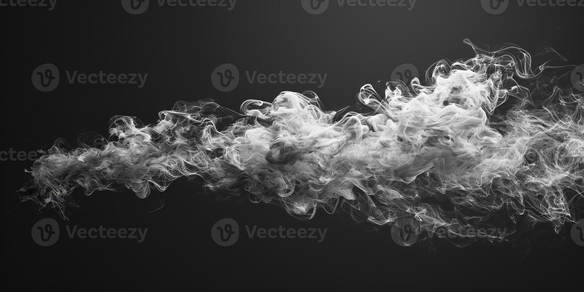 AI generated Smoke Cloud Isolated on Black Background photo