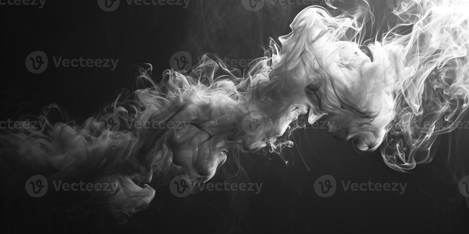 AI generated Smoke Cloud Isolated on Black Background photo