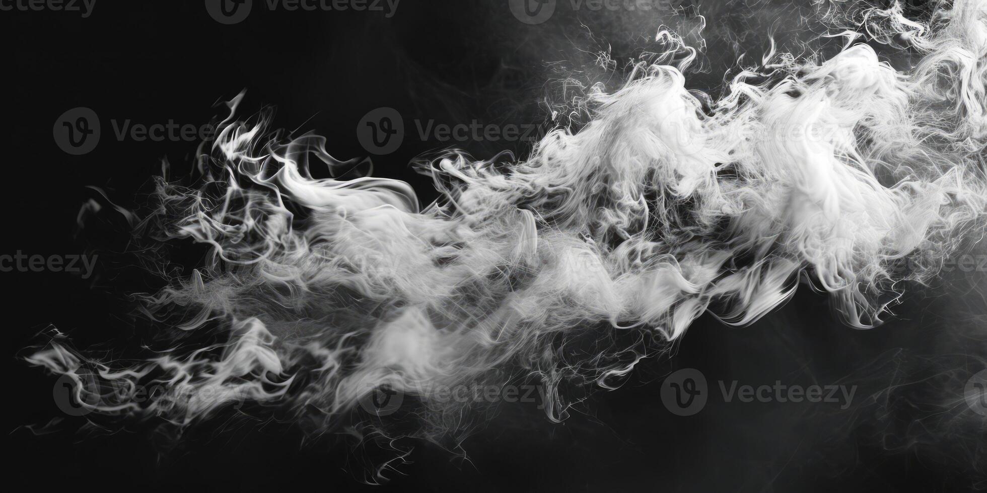 AI generated Smoke Cloud Isolated on Black Background photo