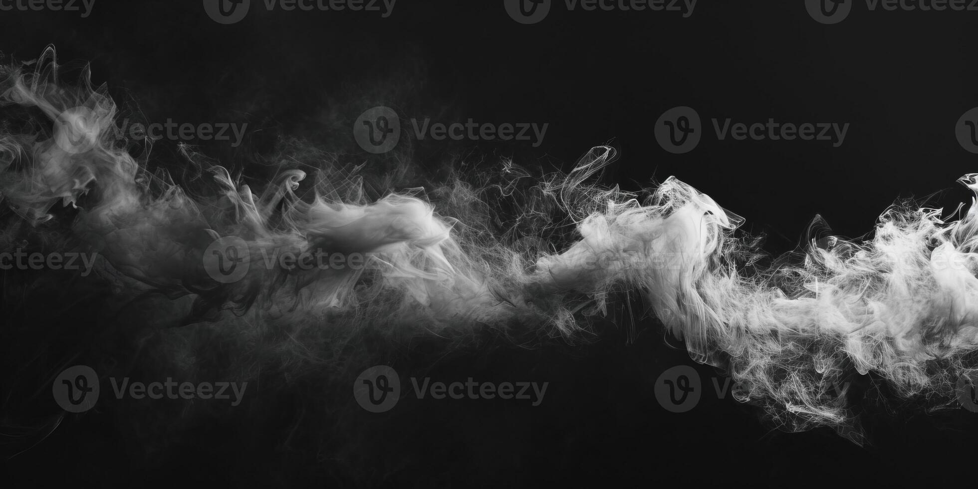 AI generated Smoke Cloud Isolated on Black Background photo