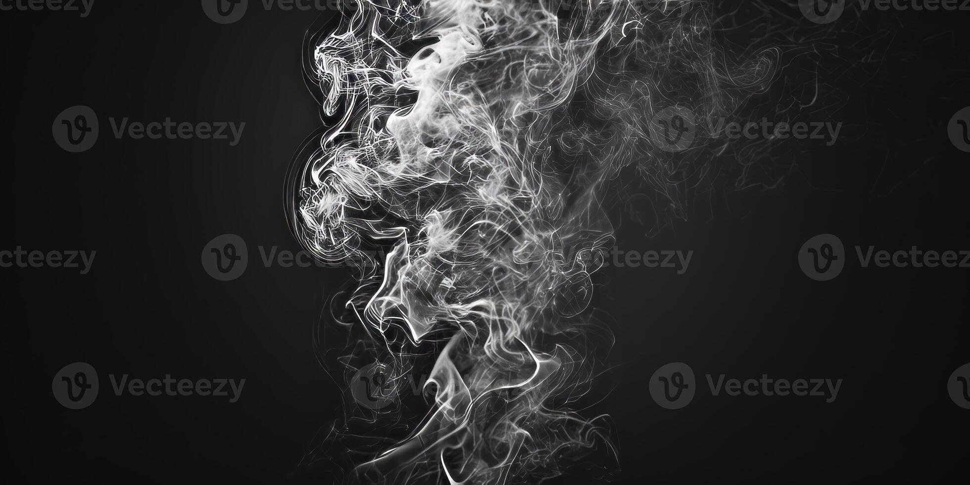 AI generated Smoke Cloud Isolated on Black Background photo