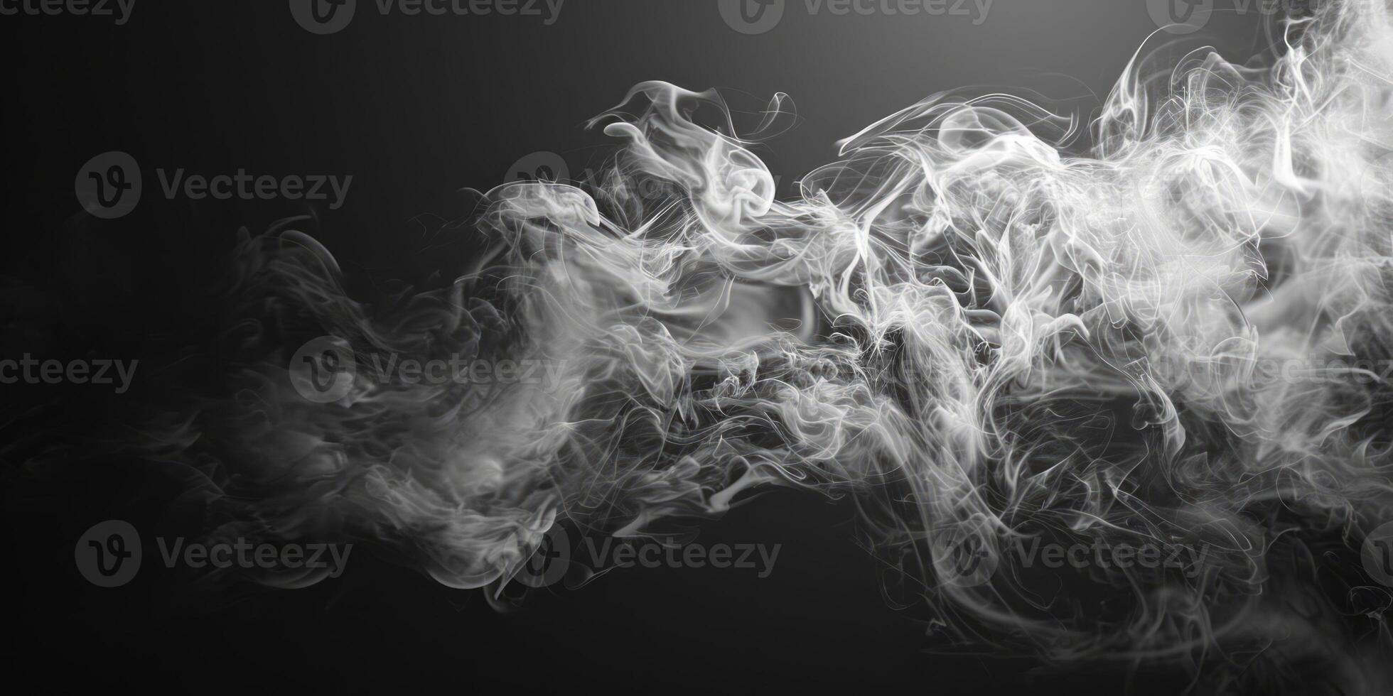 AI generated Smoke Cloud Isolated on Black Background photo