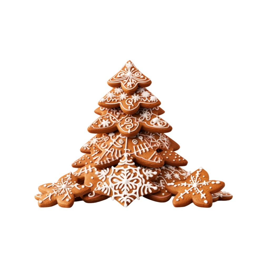 AI generated Gingerbread christmas cookie shape png