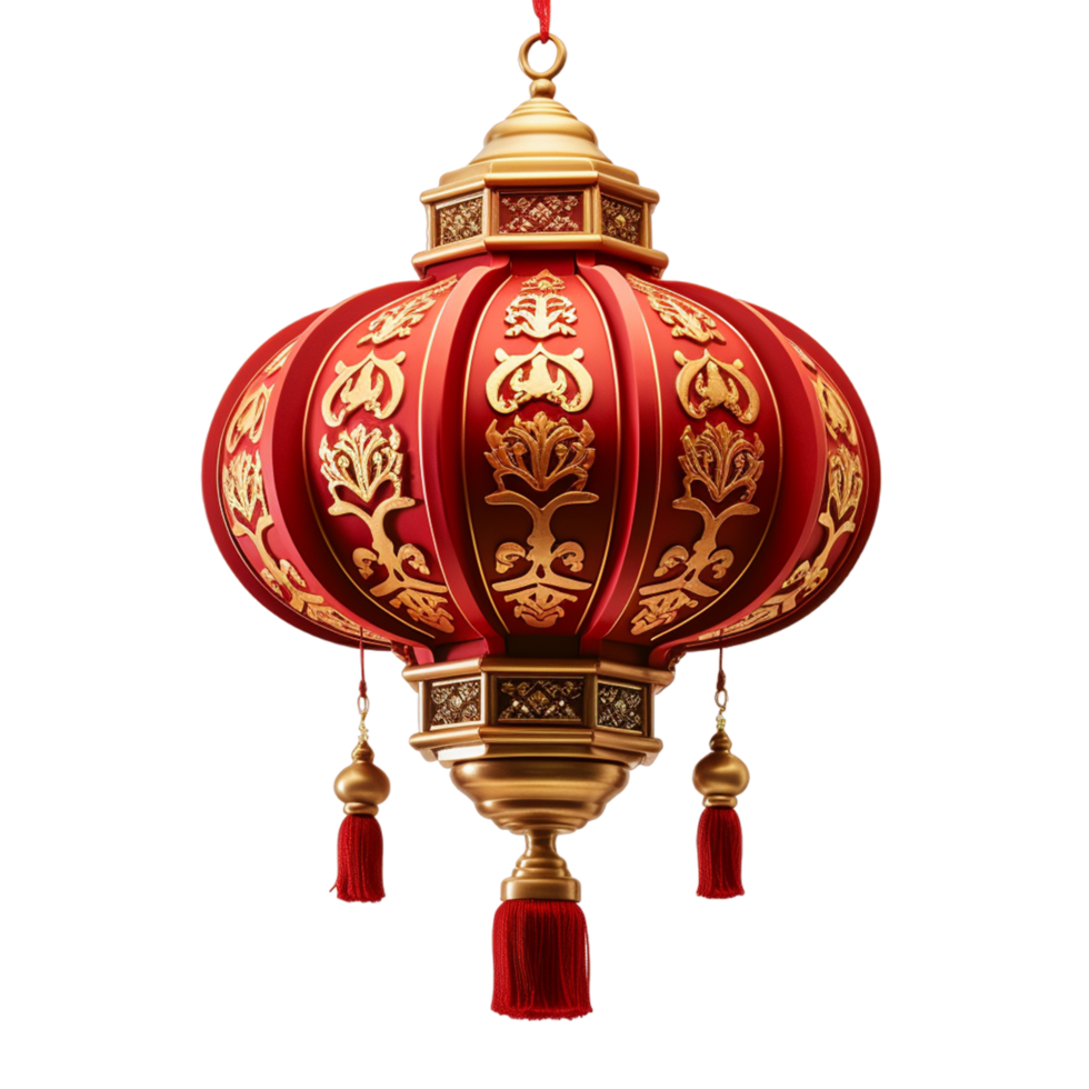 AI generated Chinese red lantern png