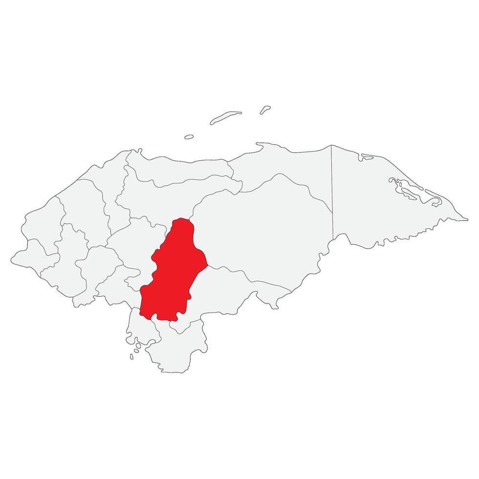 Map of Honduras with capital city Tegucigalpa vector