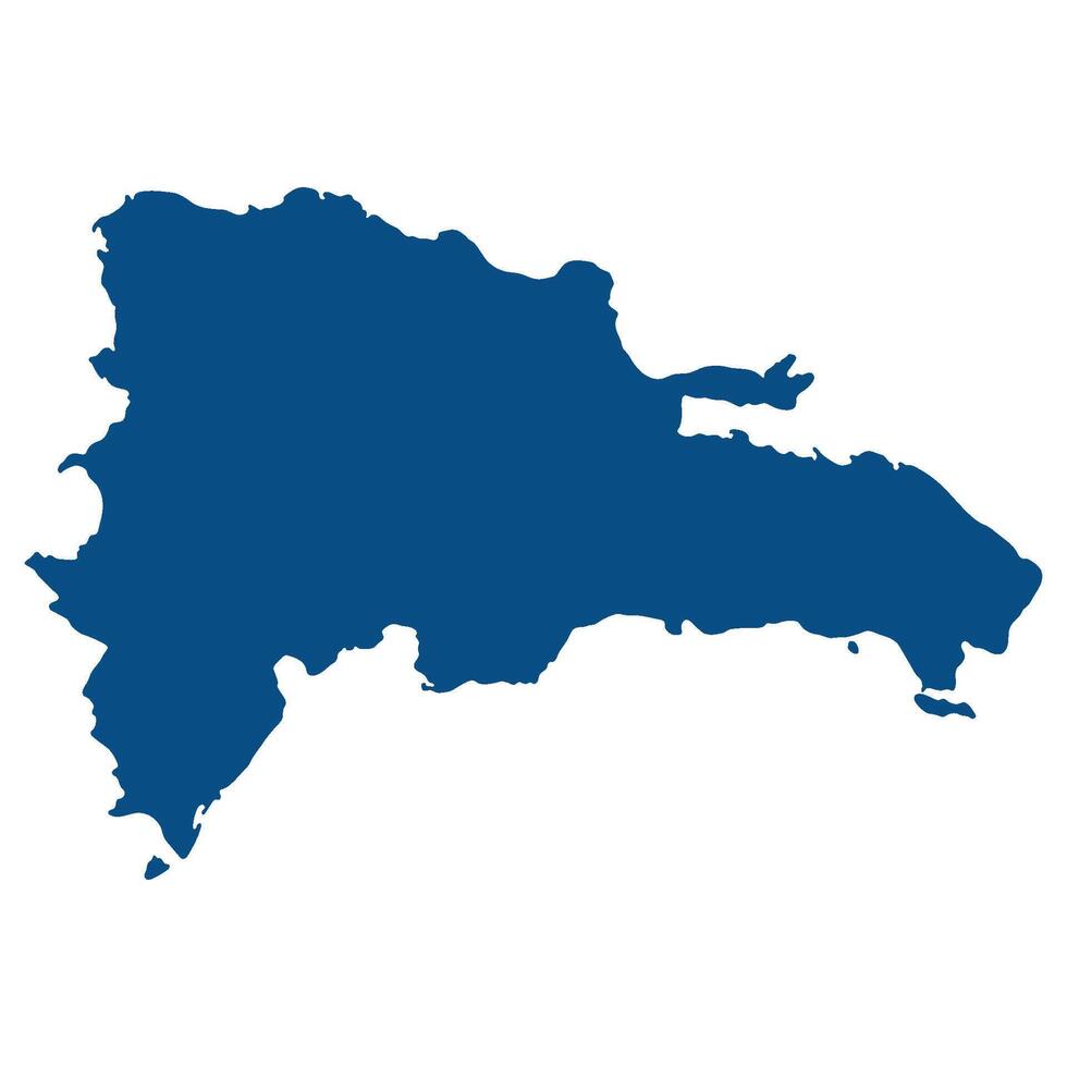 Dominican Republic map. Map of Dominican Republic in blue color vector