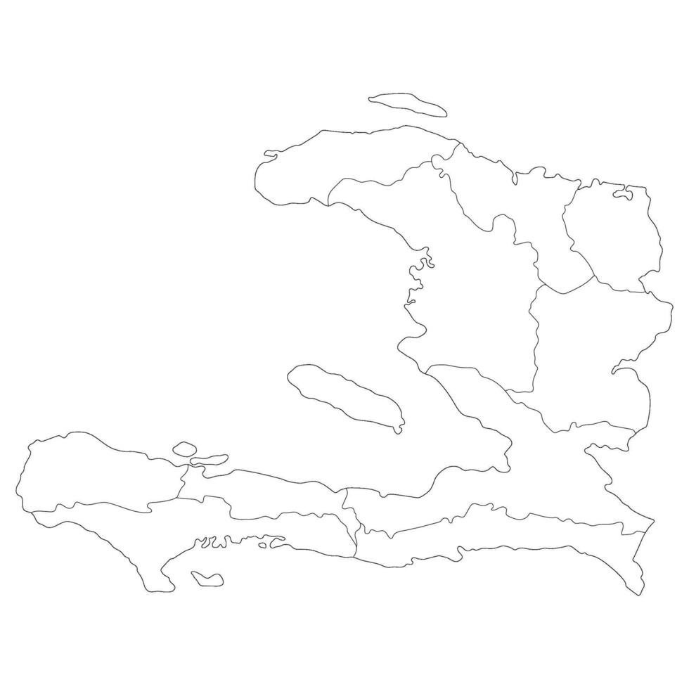 Haiti map. Map of Haiti in administrative provinces in white color vector