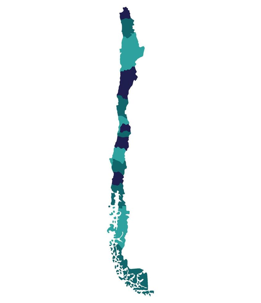 Chile mapa. mapa de Chile en administrativo provincias en multicolor vector