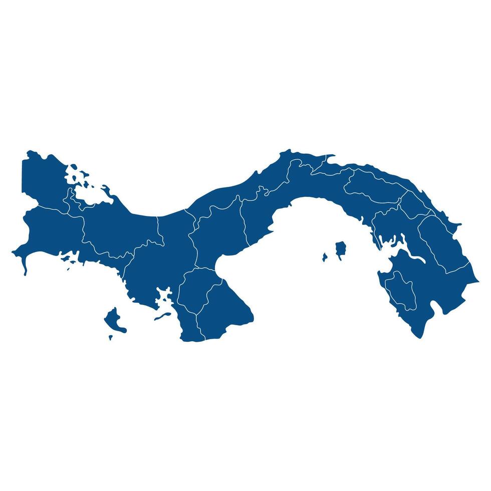 Panama map. Map of Panama in administrative provinces in blue color vector