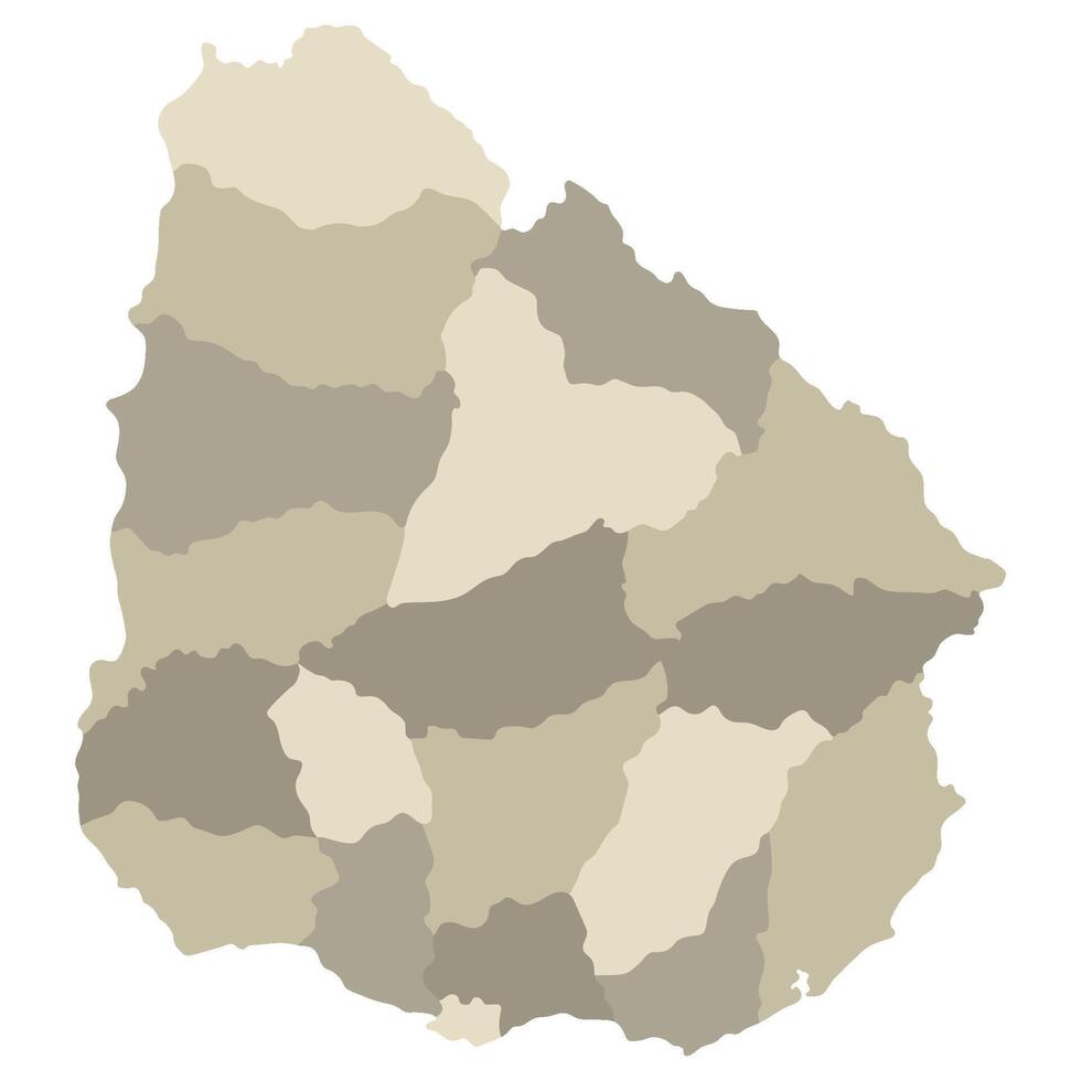 Uruguay map. Map of Uruguay in administrative provinces in multicolor vector