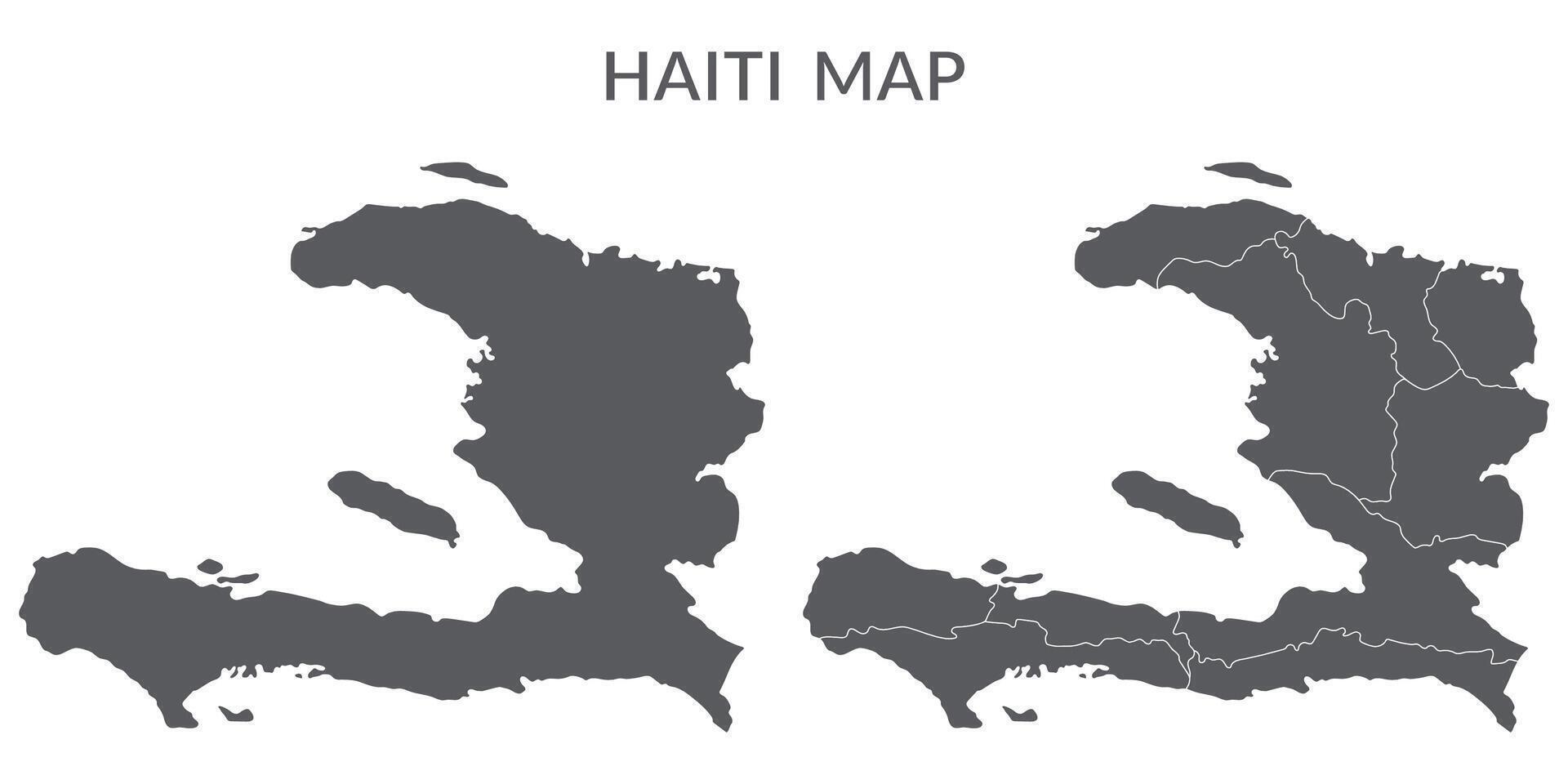 Haiti map. Map of Haiti in grey set vector