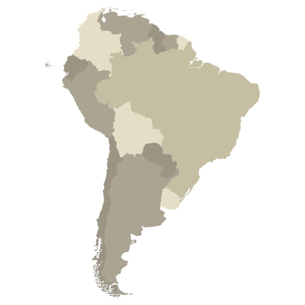 sur America país mapa. mapa de sur America en multicolor. vector
