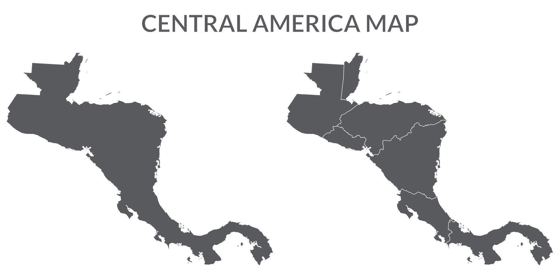 Central America country Map. Map of Central America in set grey color vector