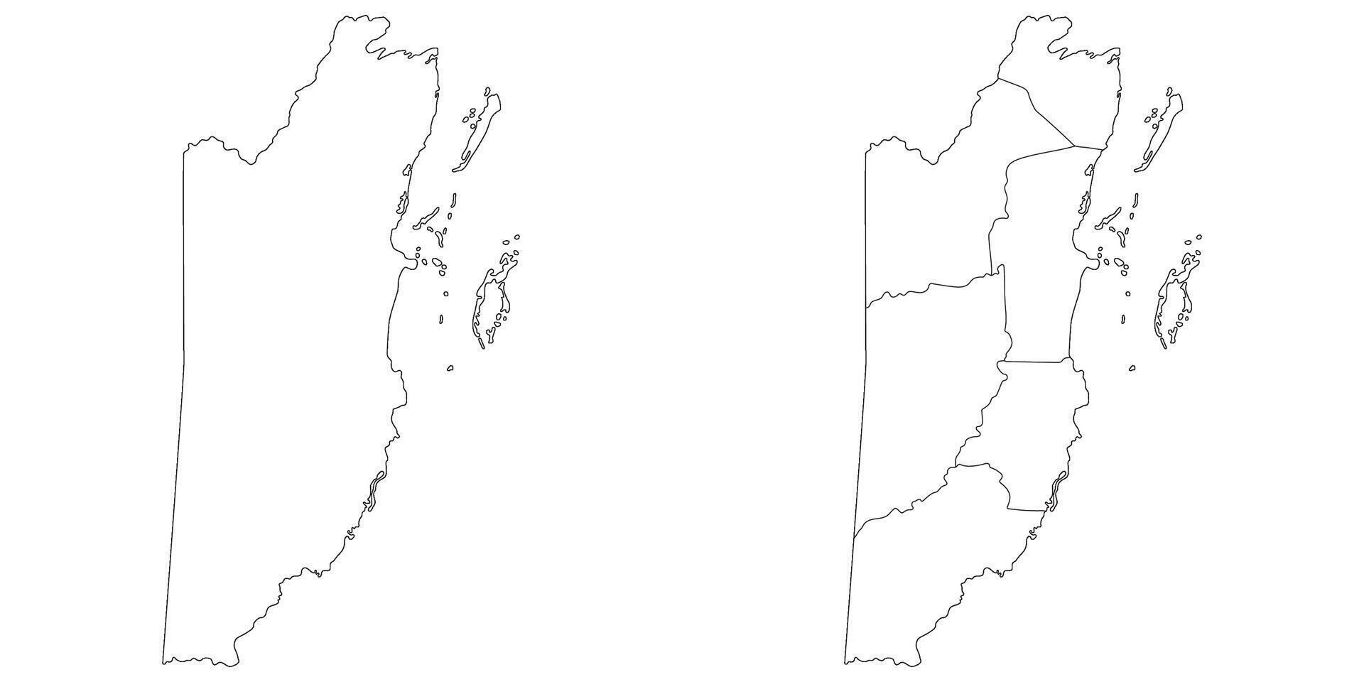 belice mapa. mapa de belice en blanco conjunto vector