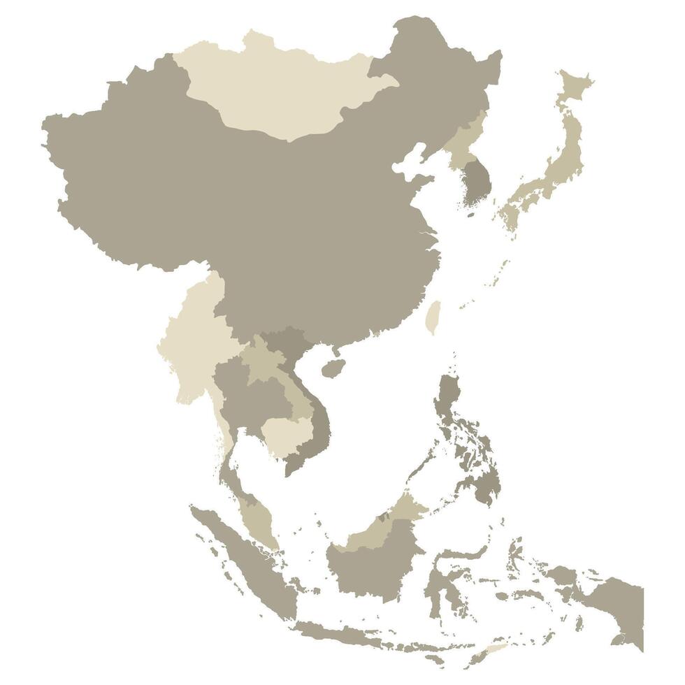 Asia country Map. Map of Asia in multicolor. vector