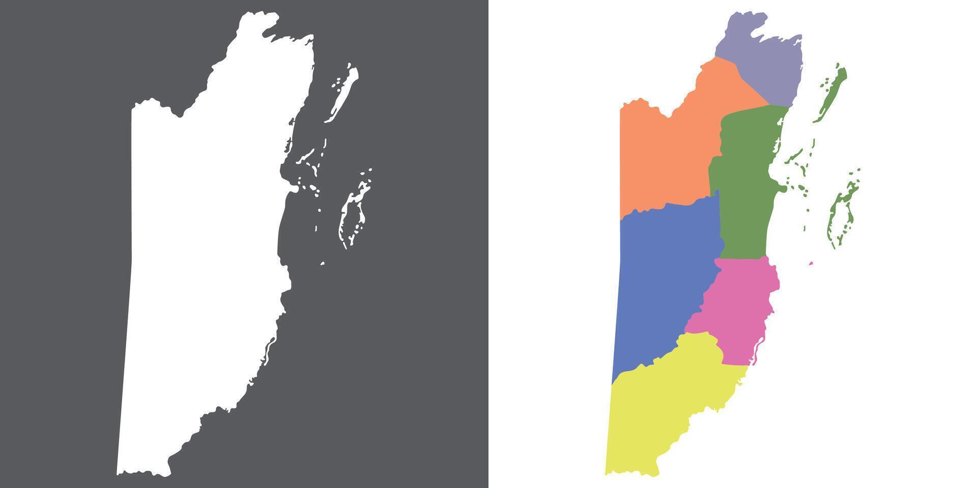 belice mapa. mapa de belice en conjunto vector