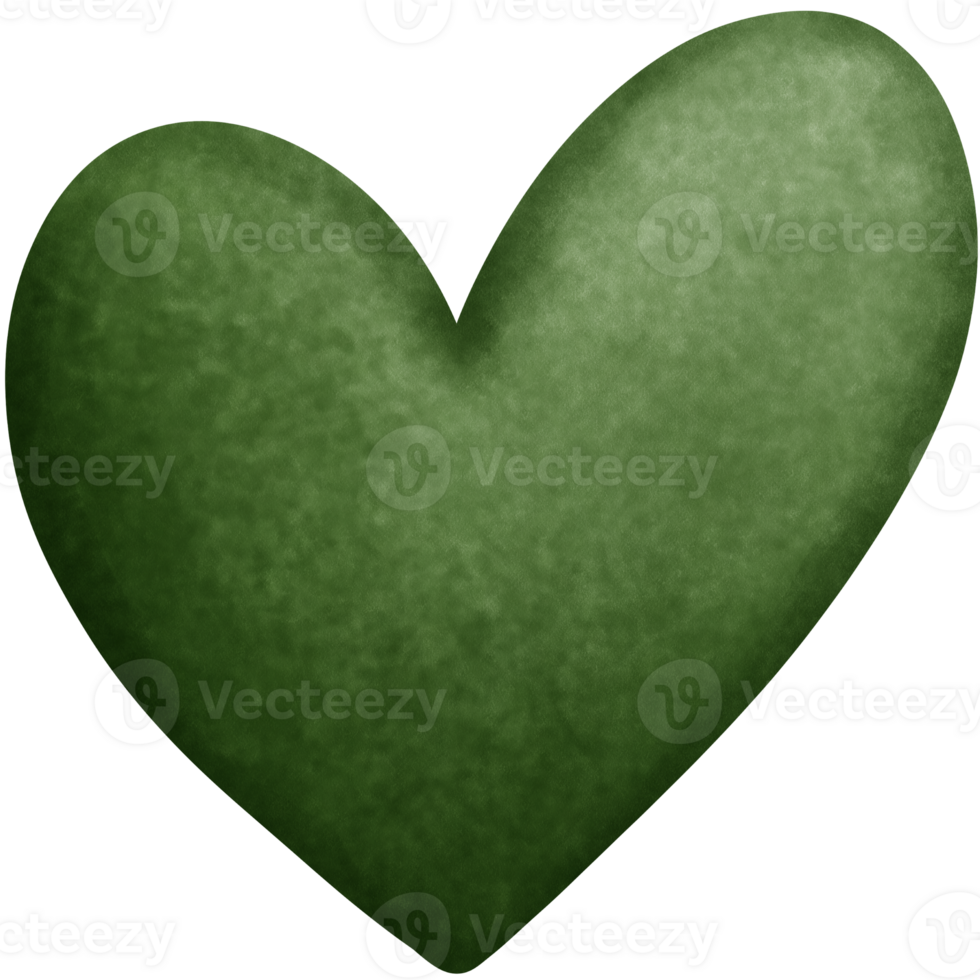 Green heart watercolor clipart, Cute st ptricks day decoration illustration. png